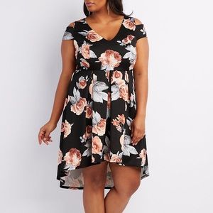 Charlotte Russe Hi Low Cold Shoulder Floral Dress